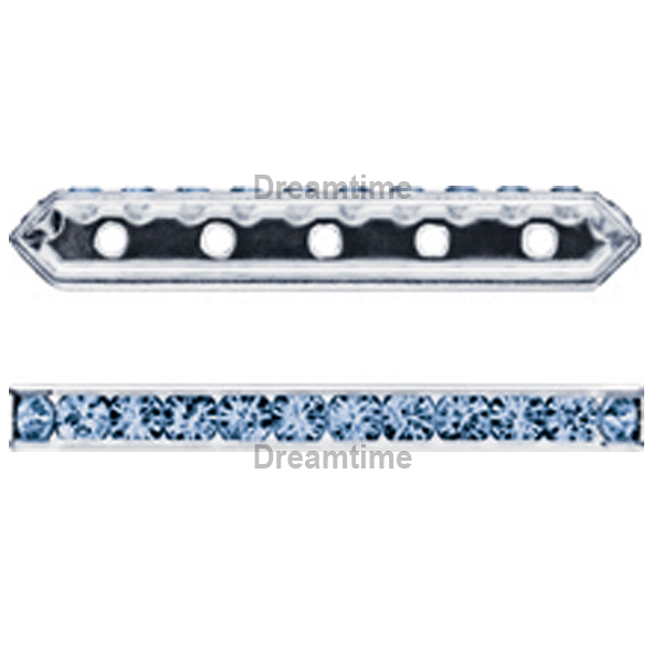 Dreamtime Crystal DC 77730 Rondelle Spacer Bars 5 Hole Montana/Silver